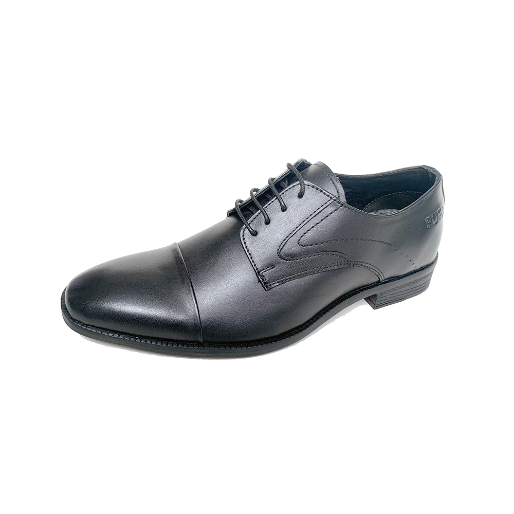 Pufa Jean-Grey Black Oxford Shoes