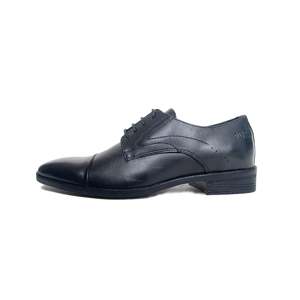 Pufa Jean-Grey Black Oxford Shoes