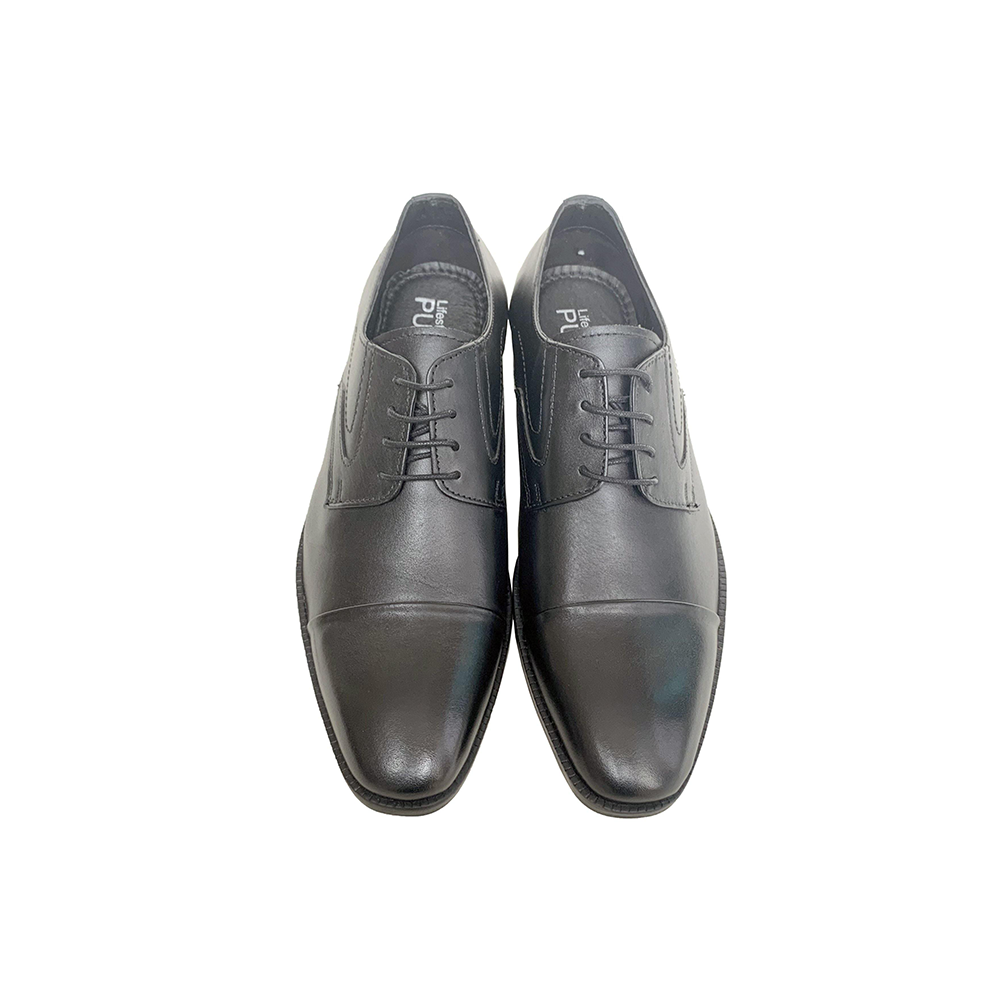 Pufa Jean-Grey Black Oxford Shoes